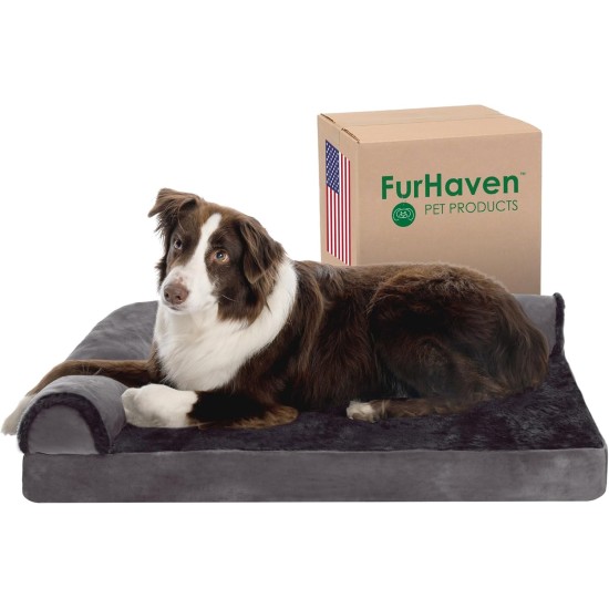 FurHaven Pet Quilted Orthopedic Sofa Bed, Large, Silver Gray FurHaven Pet Quilted Orthopedic Sofa Bed, Large, Silver Gray