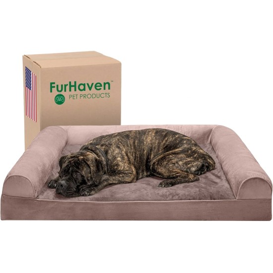 FurHaven Pet Quilted Orthopedic Sofa Bed, Large, Silver Gray FurHaven Pet Quilted Orthopedic Sofa Bed, Large, Silver Gray