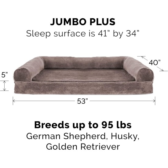 FurHaven Pet Quilted Orthopedic Sofa Bed, Large, Silver Gray FurHaven Pet Quilted Orthopedic Sofa Bed, Large, Silver Gray
