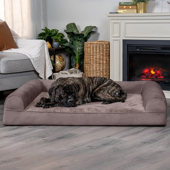 FurHaven Pet Quilted Orthopedic Sofa Bed, Large, Silver Gray FurHaven Pet Quilted Orthopedic Sofa Bed, Large, Silver Gray
