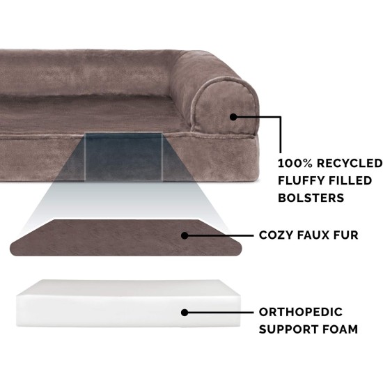 FurHaven Pet Quilted Orthopedic Sofa Bed, Large, Silver Gray FurHaven Pet Quilted Orthopedic Sofa Bed, Large, Silver Gray
