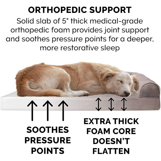 FurHaven Pet Quilted Orthopedic Sofa Bed, Large, Silver Gray FurHaven Pet Quilted Orthopedic Sofa Bed, Large, Silver Gray