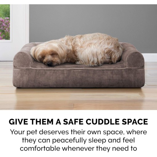 FurHaven Pet Quilted Orthopedic Sofa Bed, Large, Silver Gray FurHaven Pet Quilted Orthopedic Sofa Bed, Large, Silver Gray