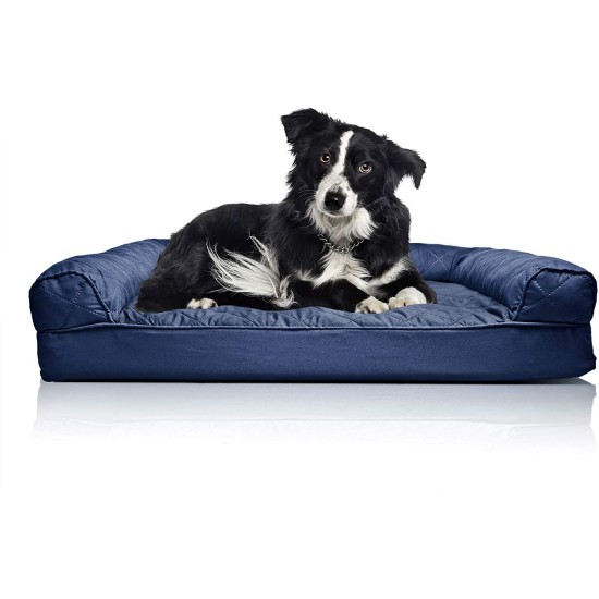 FurHaven Pet Quilted Orthopedic Sofa Bed, Large, Silver Gray FurHaven Pet Quilted Orthopedic Sofa Bed, Large, Silver Gray