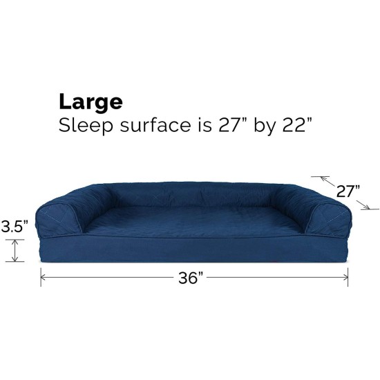 FurHaven Pet Quilted Orthopedic Sofa Bed, Large, Silver Gray FurHaven Pet Quilted Orthopedic Sofa Bed, Large, Silver Gray