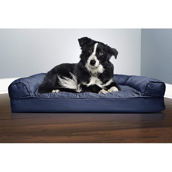 FurHaven Pet Quilted Orthopedic Sofa Bed, Large, Silver Gray FurHaven Pet Quilted Orthopedic Sofa Bed, Large, Silver Gray