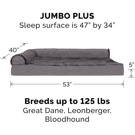 FurHaven Pet Quilted Orthopedic Sofa Bed, Large, Silver Gray FurHaven Pet Quilted Orthopedic Sofa Bed, Large, Silver Gray