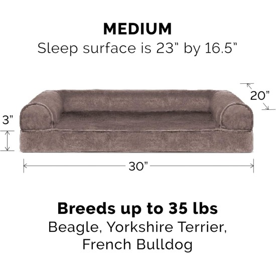 FurHaven Pet Quilted Orthopedic Sofa Bed, Large, Silver Gray FurHaven Pet Quilted Orthopedic Sofa Bed, Large, Silver Gray