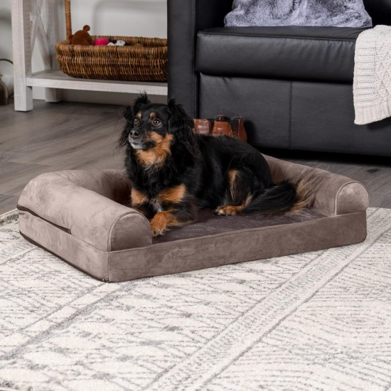 FurHaven Pet Quilted Orthopedic Sofa Bed, Large, Silver Gray FurHaven Pet Quilted Orthopedic Sofa Bed, Large, Silver Gray