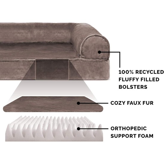 FurHaven Pet Quilted Orthopedic Sofa Bed, Large, Silver Gray FurHaven Pet Quilted Orthopedic Sofa Bed, Large, Silver Gray