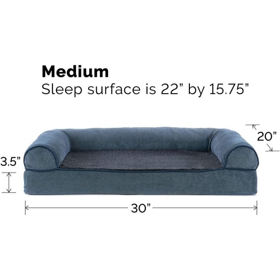 FurHaven Pet Quilted Orthopedic Sofa Bed, Large, Silver Gray FurHaven Pet Quilted Orthopedic Sofa Bed, Large, Silver Gray