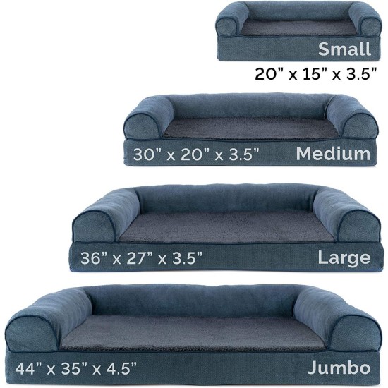 FurHaven Pet Quilted Orthopedic Sofa Bed, Large, Silver Gray FurHaven Pet Quilted Orthopedic Sofa Bed, Large, Silver Gray