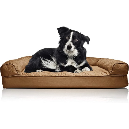 FurHaven Pet Quilted Orthopedic Sofa Bed, Large, Silver Gray FurHaven Pet Quilted Orthopedic Sofa Bed, Large, Silver Gray