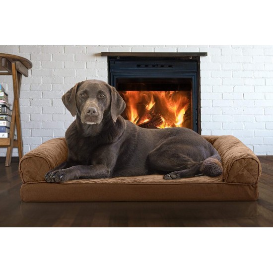 FurHaven Pet Quilted Orthopedic Sofa Bed, Large, Silver Gray FurHaven Pet Quilted Orthopedic Sofa Bed, Large, Silver Gray