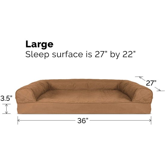 FurHaven Pet Quilted Orthopedic Sofa Bed, Large, Silver Gray FurHaven Pet Quilted Orthopedic Sofa Bed, Large, Silver Gray