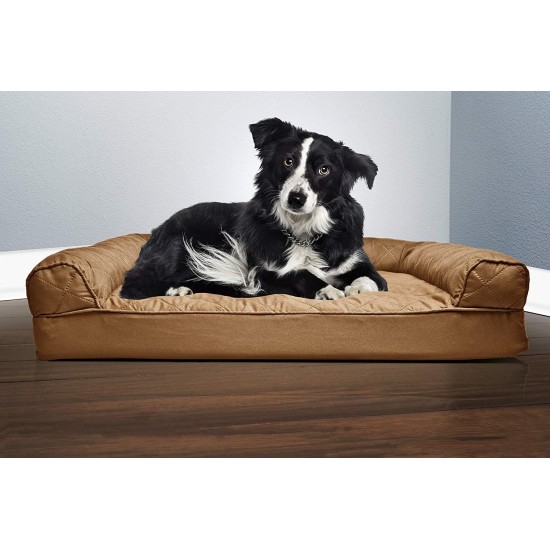 FurHaven Pet Quilted Orthopedic Sofa Bed, Large, Silver Gray FurHaven Pet Quilted Orthopedic Sofa Bed, Large, Silver Gray
