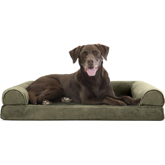 FurHaven Pet Quilted Orthopedic Sofa Bed, Large, Silver Gray FurHaven Pet Quilted Orthopedic Sofa Bed, Large, Silver Gray