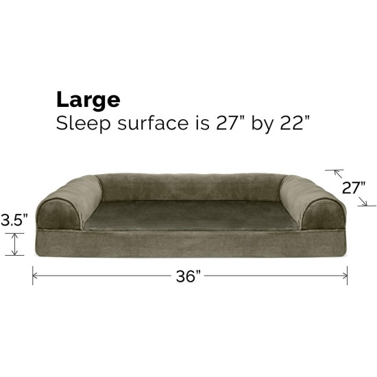 FurHaven Pet Quilted Orthopedic Sofa Bed, Large, Silver Gray FurHaven Pet Quilted Orthopedic Sofa Bed, Large, Silver Gray