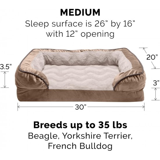 FurHaven Pet Quilted Orthopedic Sofa Bed, Large, Silver Gray FurHaven Pet Quilted Orthopedic Sofa Bed, Large, Silver Gray