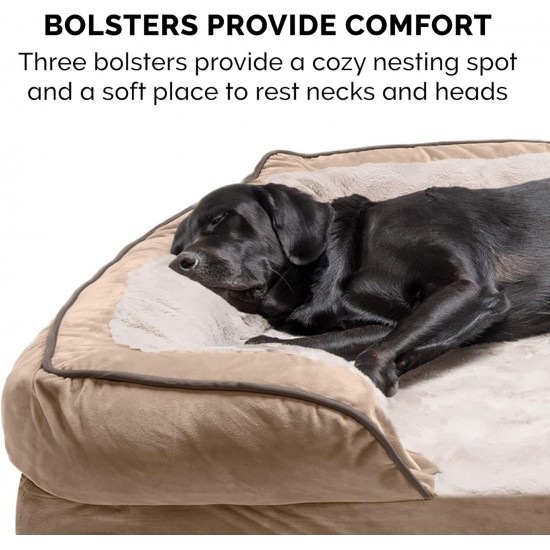 FurHaven Pet Quilted Orthopedic Sofa Bed, Large, Silver Gray FurHaven Pet Quilted Orthopedic Sofa Bed, Large, Silver Gray