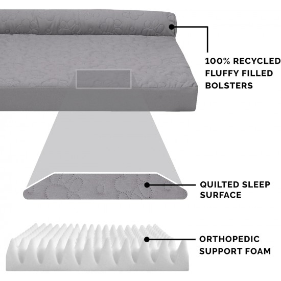 FurHaven Pet Quilted Orthopedic Sofa Bed, Large, Silver Gray FurHaven Pet Quilted Orthopedic Sofa Bed, Large, Silver Gray