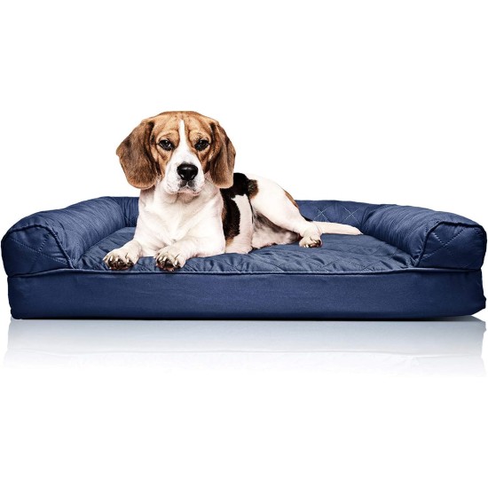 FurHaven Pet Quilted Orthopedic Sofa Bed, Large, Silver Gray FurHaven Pet Quilted Orthopedic Sofa Bed, Large, Silver Gray