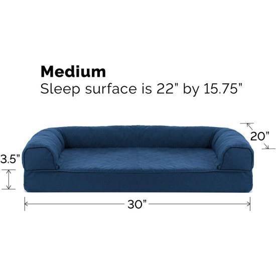 FurHaven Pet Quilted Orthopedic Sofa Bed, Large, Silver Gray FurHaven Pet Quilted Orthopedic Sofa Bed, Large, Silver Gray