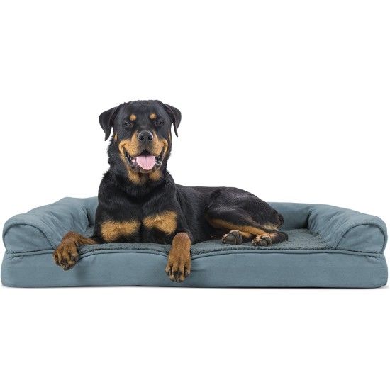 FurHaven Pet Quilted Orthopedic Sofa Bed, Large, Silver Gray FurHaven Pet Quilted Orthopedic Sofa Bed, Large, Silver Gray