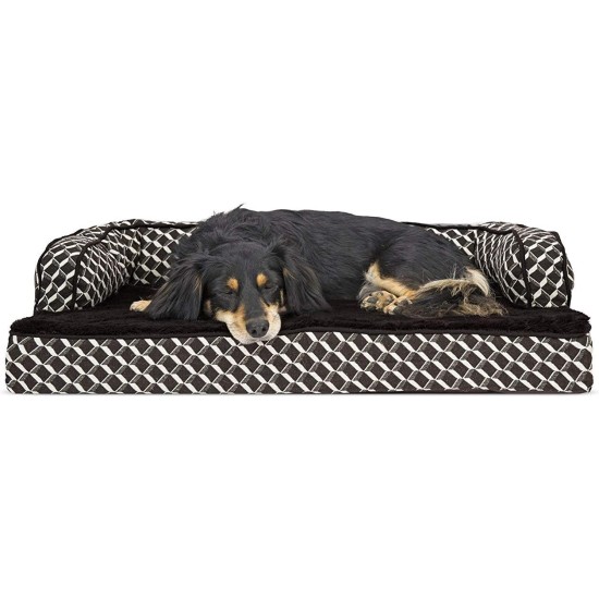 FurHaven Pet Quilted Orthopedic Sofa Bed, Large, Silver Gray FurHaven Pet Quilted Orthopedic Sofa Bed, Large, Silver Gray