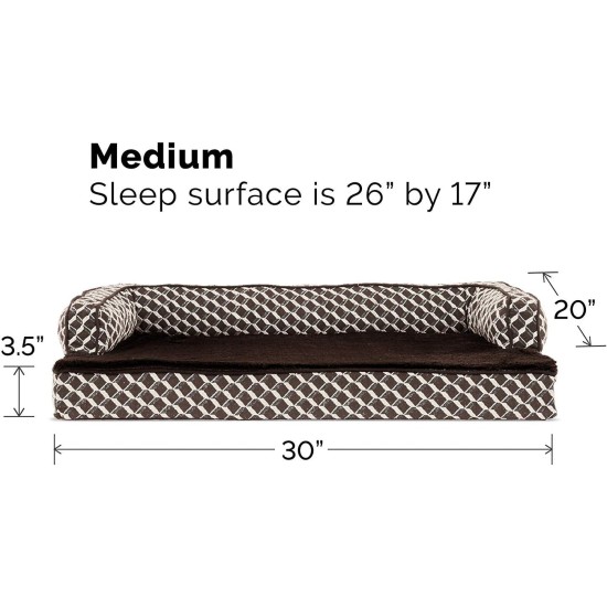 FurHaven Pet Quilted Orthopedic Sofa Bed, Large, Silver Gray FurHaven Pet Quilted Orthopedic Sofa Bed, Large, Silver Gray