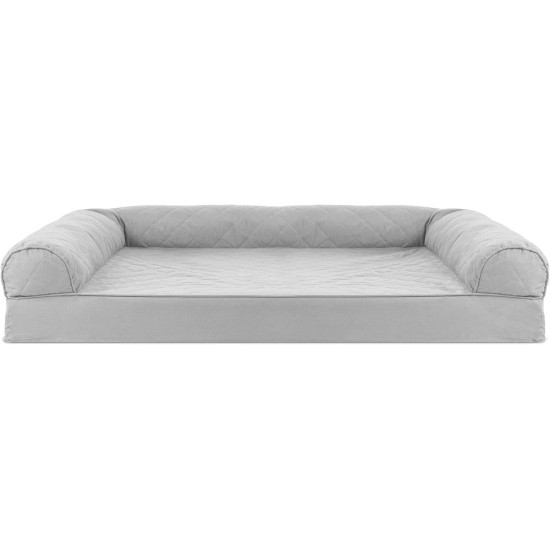 FurHaven Pet Quilted Orthopedic Sofa Bed, Large, Silver Gray FurHaven Pet Quilted Orthopedic Sofa Bed, Large, Silver Gray