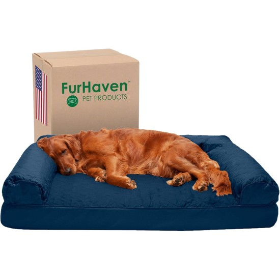 FurHaven Pet Quilted Orthopedic Sofa Bed, Large, Silver Gray FurHaven Pet Quilted Orthopedic Sofa Bed, Large, Silver Gray