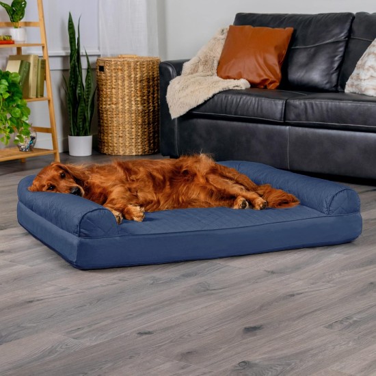 FurHaven Pet Quilted Orthopedic Sofa Bed, Large, Silver Gray FurHaven Pet Quilted Orthopedic Sofa Bed, Large, Silver Gray