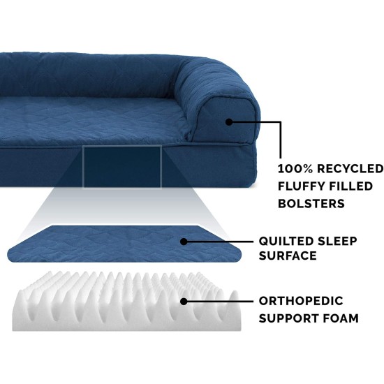 FurHaven Pet Quilted Orthopedic Sofa Bed, Large, Silver Gray FurHaven Pet Quilted Orthopedic Sofa Bed, Large, Silver Gray