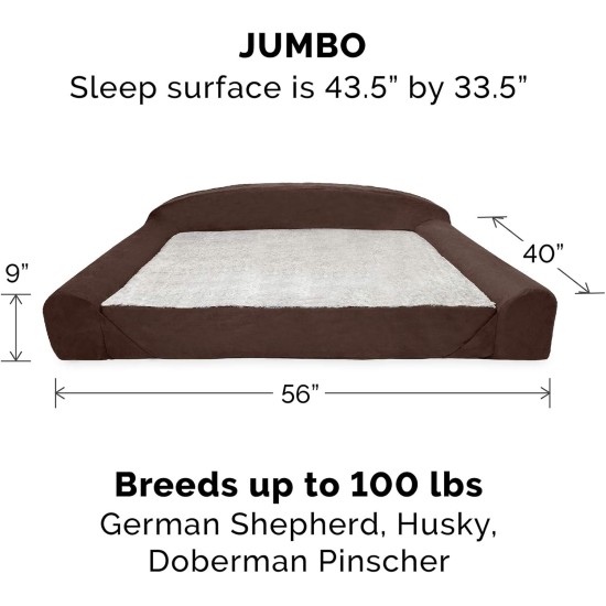 FurHaven Pet Quilted Orthopedic Sofa Bed, Large, Silver Gray FurHaven Pet Quilted Orthopedic Sofa Bed, Large, Silver Gray