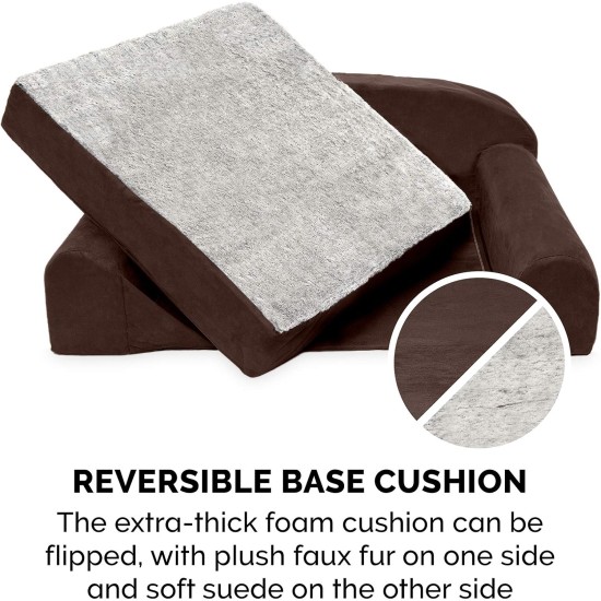 FurHaven Pet Quilted Orthopedic Sofa Bed, Large, Silver Gray FurHaven Pet Quilted Orthopedic Sofa Bed, Large, Silver Gray