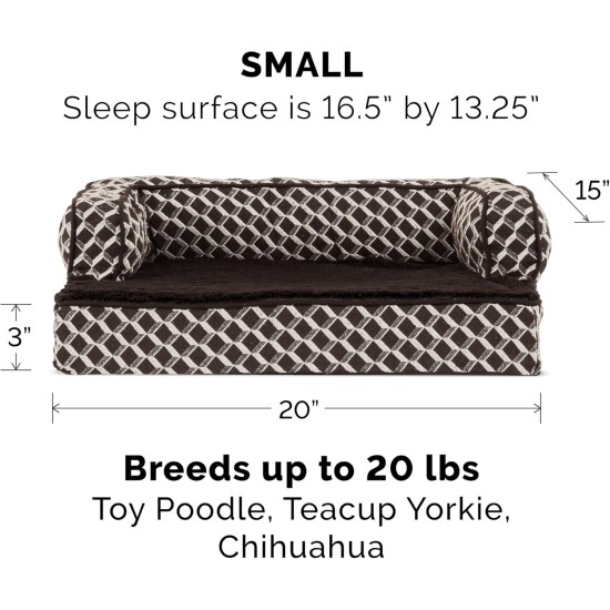 FurHaven Pet Quilted Orthopedic Sofa Bed, Large, Silver Gray FurHaven Pet Quilted Orthopedic Sofa Bed, Large, Silver Gray
