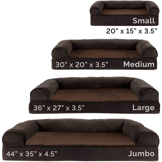 FurHaven Pet Quilted Orthopedic Sofa Bed, Large, Silver Gray FurHaven Pet Quilted Orthopedic Sofa Bed, Large, Silver Gray
