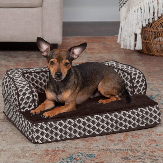 FurHaven Pet Quilted Orthopedic Sofa Bed, Large, Silver Gray FurHaven Pet Quilted Orthopedic Sofa Bed, Large, Silver Gray