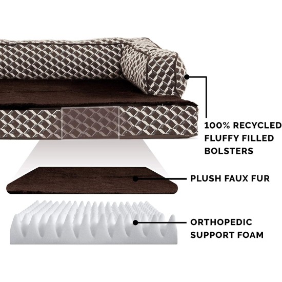 FurHaven Pet Quilted Orthopedic Sofa Bed, Large, Silver Gray FurHaven Pet Quilted Orthopedic Sofa Bed, Large, Silver Gray
