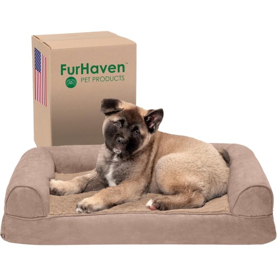 FurHaven Pet Quilted Orthopedic Sofa Bed, Large, Silver Gray FurHaven Pet Quilted Orthopedic Sofa Bed, Large, Silver Gray
