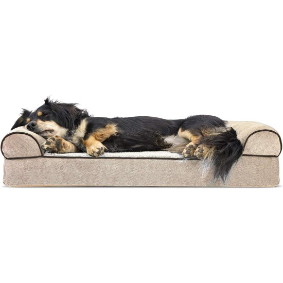 FurHaven Pet Quilted Orthopedic Sofa Bed, Large, Silver Gray FurHaven Pet Quilted Orthopedic Sofa Bed, Large, Silver Gray