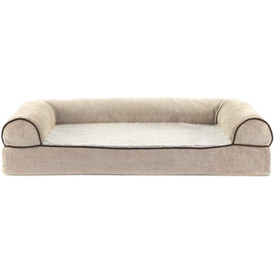 FurHaven Pet Quilted Orthopedic Sofa Bed, Large, Silver Gray FurHaven Pet Quilted Orthopedic Sofa Bed, Large, Silver Gray