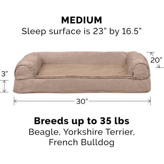 FurHaven Pet Quilted Orthopedic Sofa Bed, Large, Silver Gray FurHaven Pet Quilted Orthopedic Sofa Bed, Large, Silver Gray