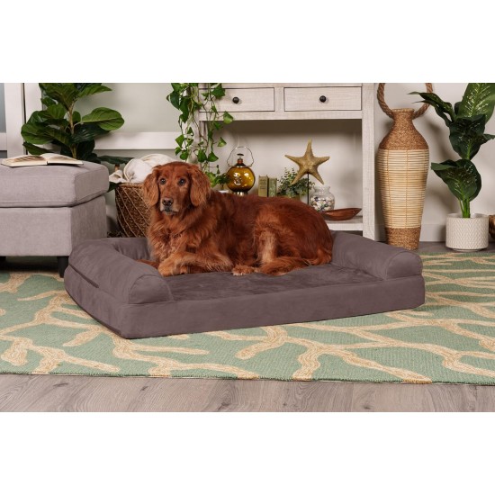 FurHaven Pet Quilted Orthopedic Sofa Bed, Large, Silver Gray FurHaven Pet Quilted Orthopedic Sofa Bed, Large, Silver Gray