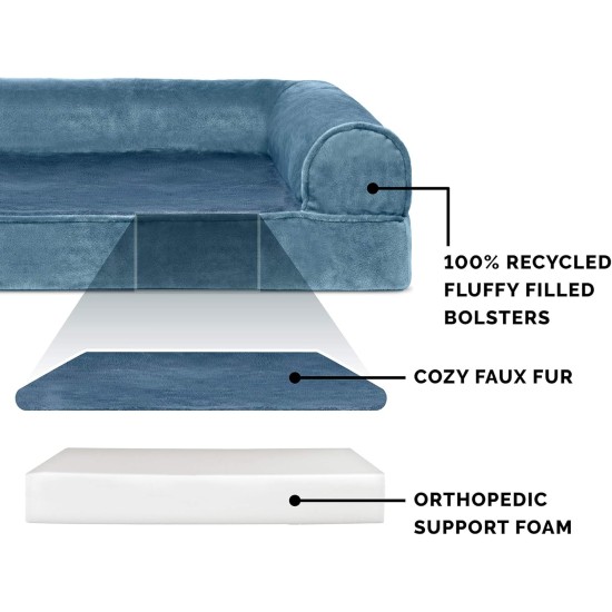 FurHaven Pet Quilted Orthopedic Sofa Bed, Large, Silver Gray FurHaven Pet Quilted Orthopedic Sofa Bed, Large, Silver Gray