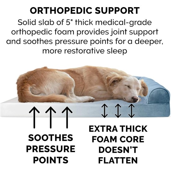 FurHaven Pet Quilted Orthopedic Sofa Bed, Large, Silver Gray FurHaven Pet Quilted Orthopedic Sofa Bed, Large, Silver Gray
