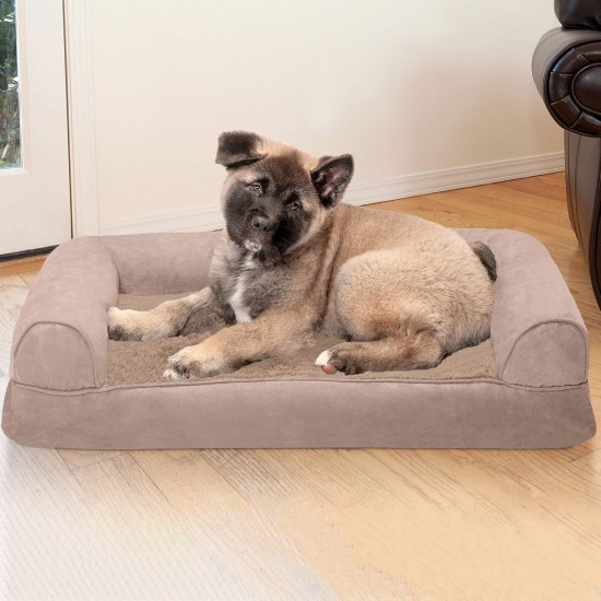 FurHaven Pet Quilted Orthopedic Sofa Bed, Large, Silver Gray FurHaven Pet Quilted Orthopedic Sofa Bed, Large, Silver Gray