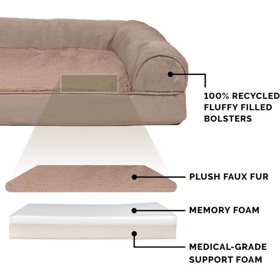 FurHaven Pet Quilted Orthopedic Sofa Bed, Large, Silver Gray FurHaven Pet Quilted Orthopedic Sofa Bed, Large, Silver Gray