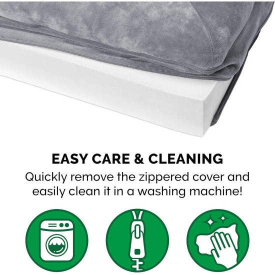 FurHaven Pet Quilted Orthopedic Sofa Bed, Large, Silver Gray FurHaven Pet Quilted Orthopedic Sofa Bed, Large, Silver Gray
